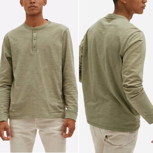 Everlane organic premium weight slub henley let’s green XL